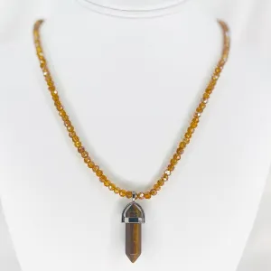 Tiger Eye Natural Stone Necklace – Strength and Confidence