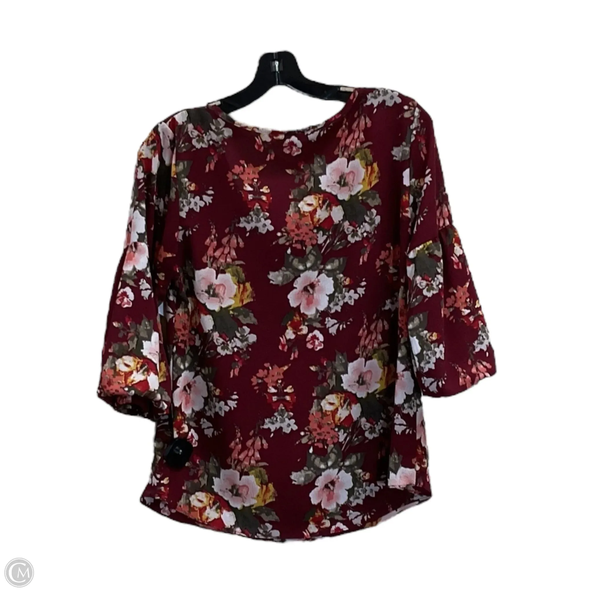 Top 3/4 Sleeve By Moa Moa In Red, Size: S
