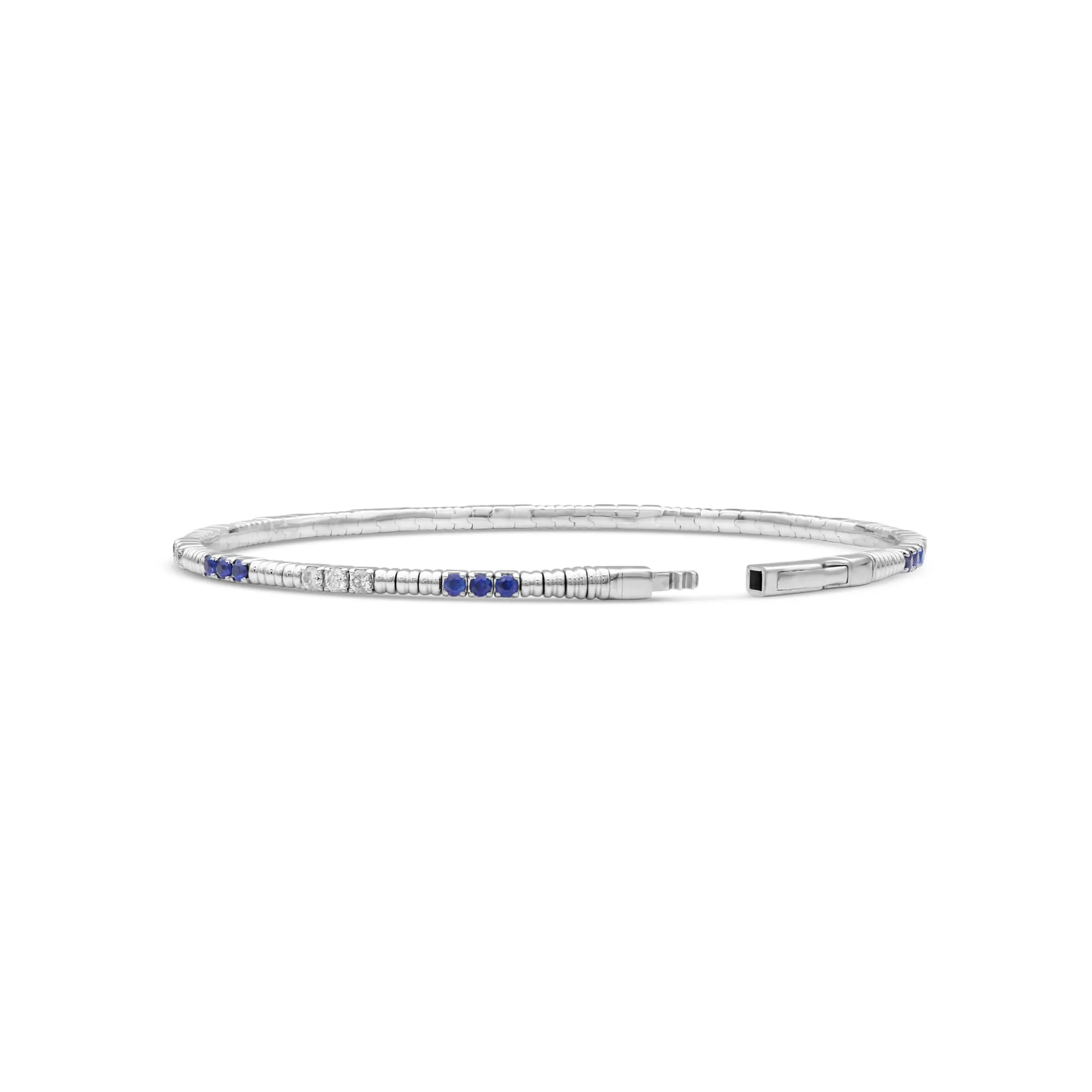 Trio Sapphire and Diamond Flex Bangle