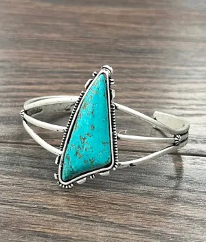 Turquoise Brass Cuff Bracelet