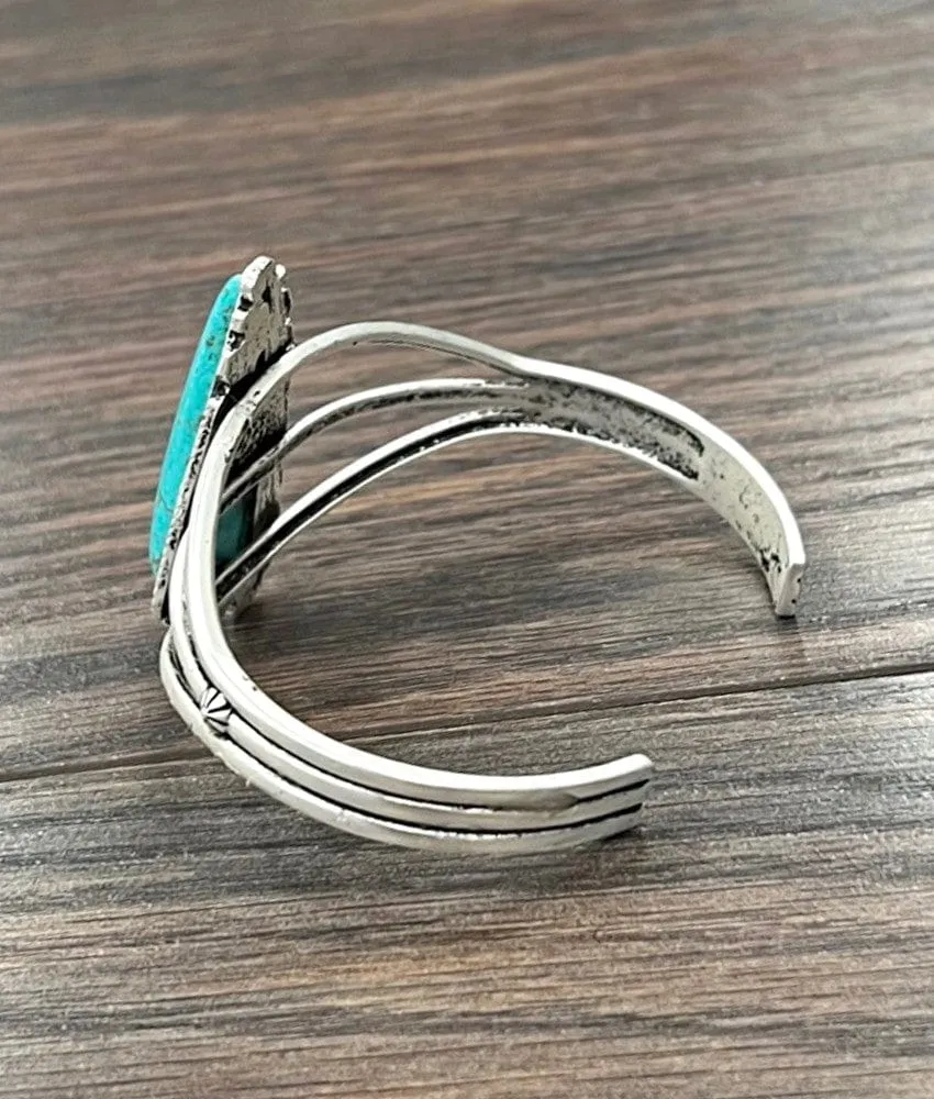Turquoise Brass Cuff Bracelet