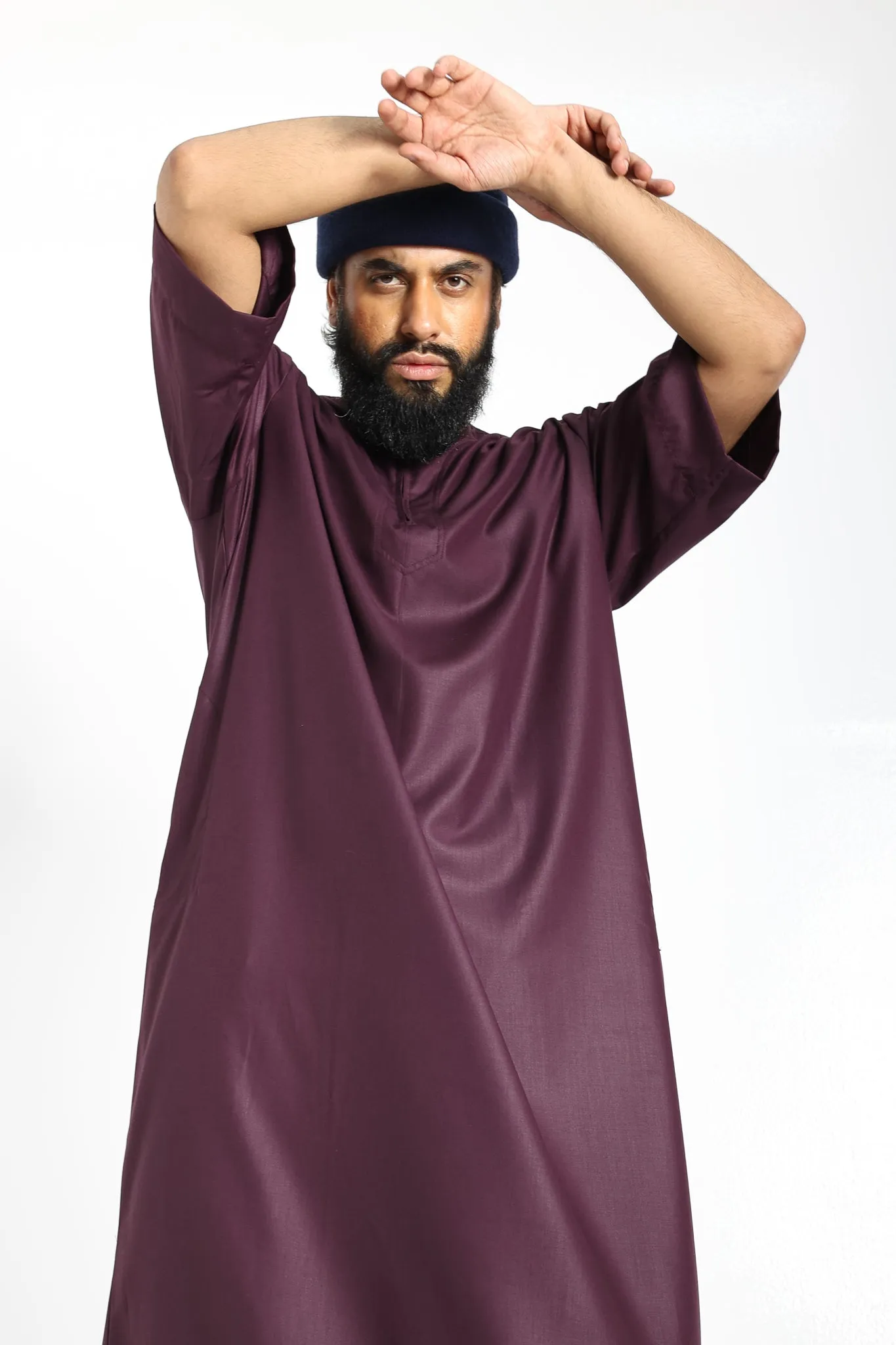 Tuscan Red Half Sleeve Thobe