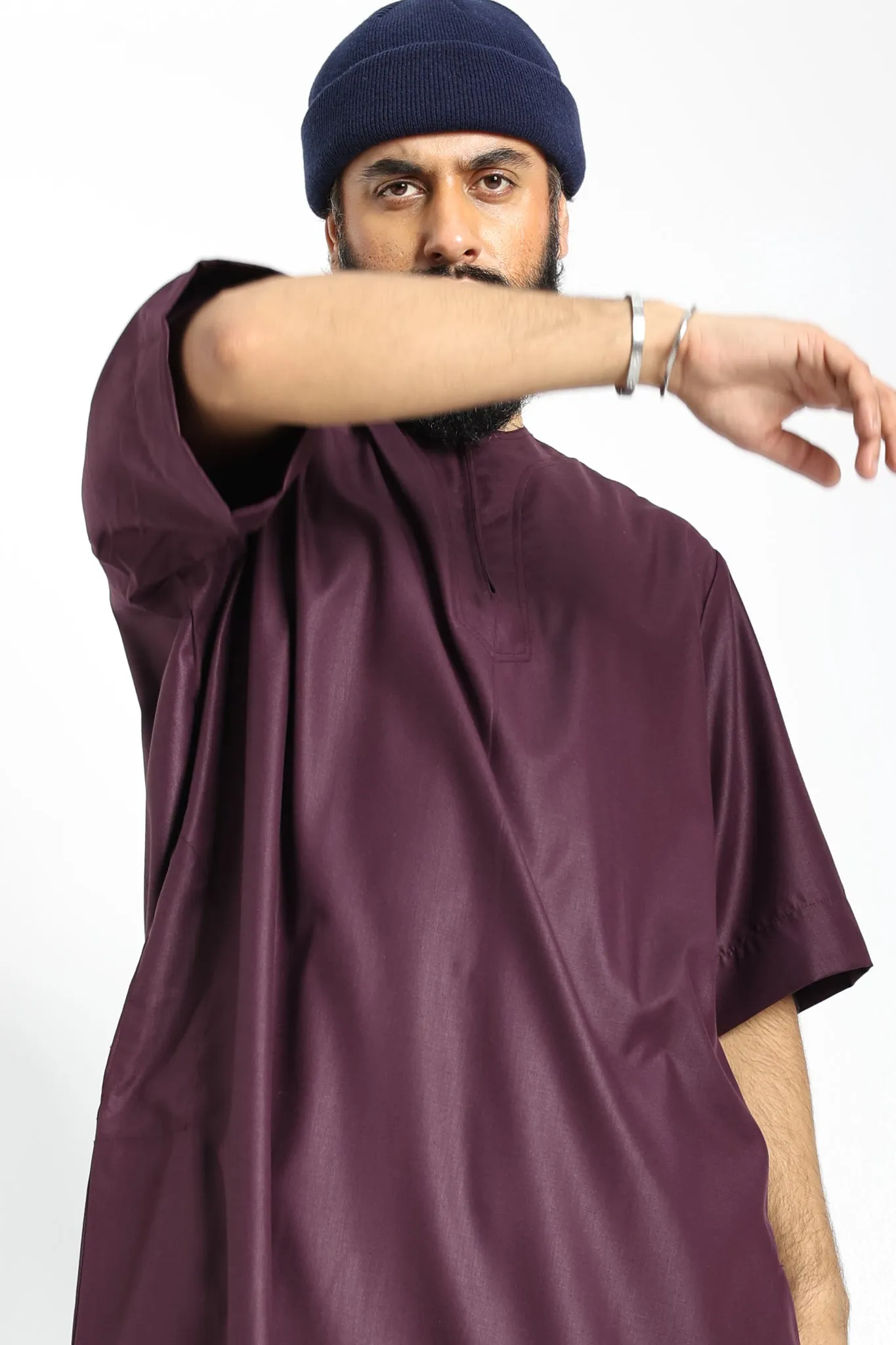 Tuscan Red Half Sleeve Thobe