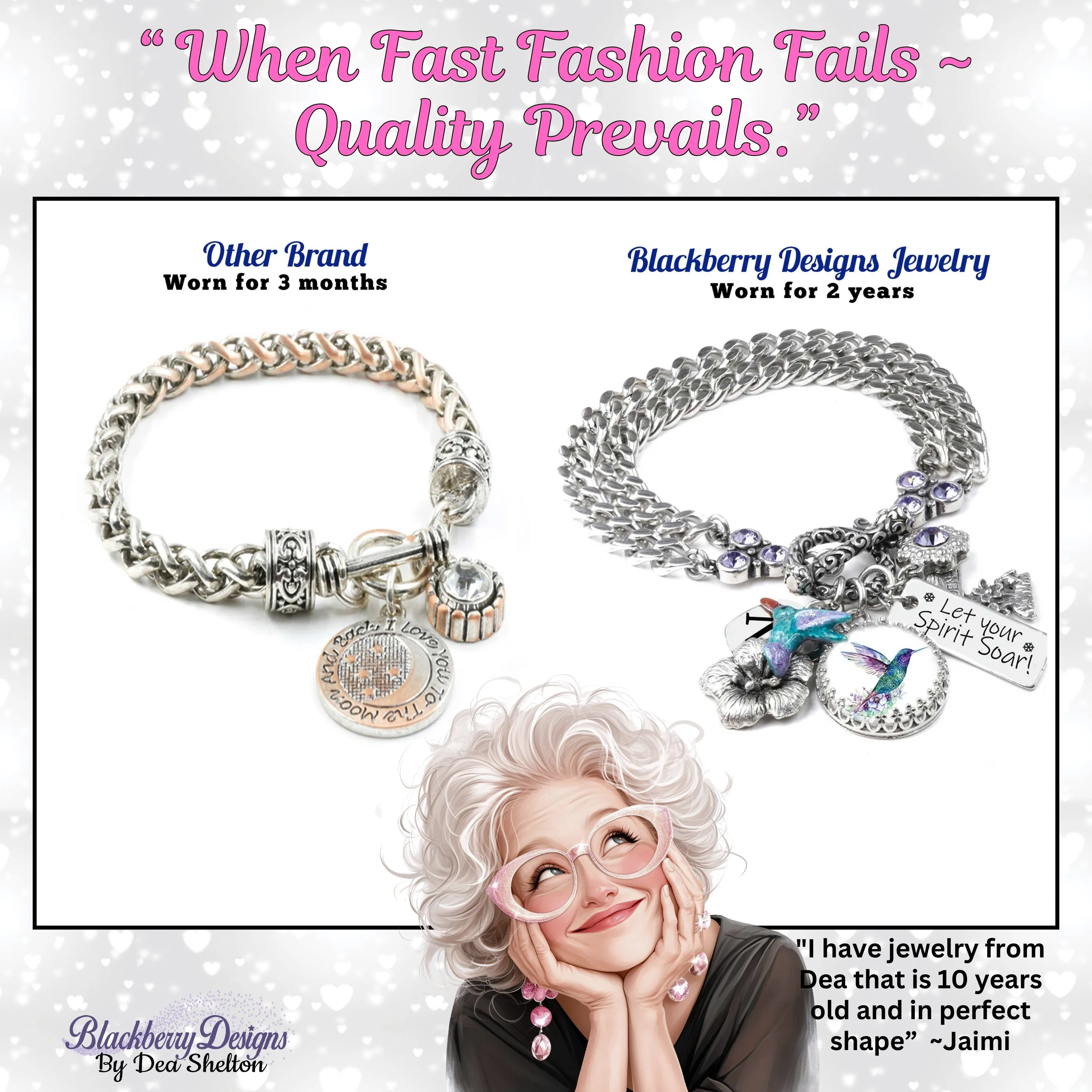 Valentines Heart Charm Bracelet