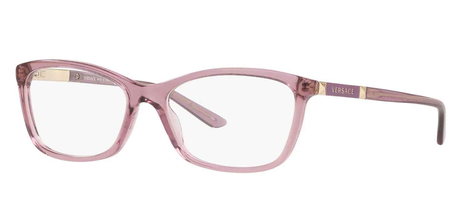 Versace DAILY HERITAGE VE 3186 5279 Butterfly Plastic Purple Eyeglasses with Logo Stamped Demo Lenses