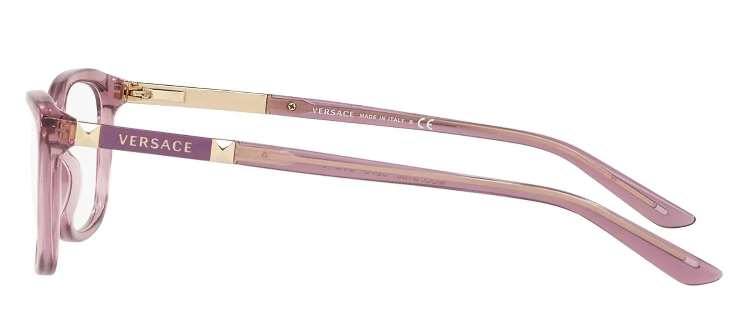 Versace DAILY HERITAGE VE 3186 5279 Butterfly Plastic Purple Eyeglasses with Logo Stamped Demo Lenses