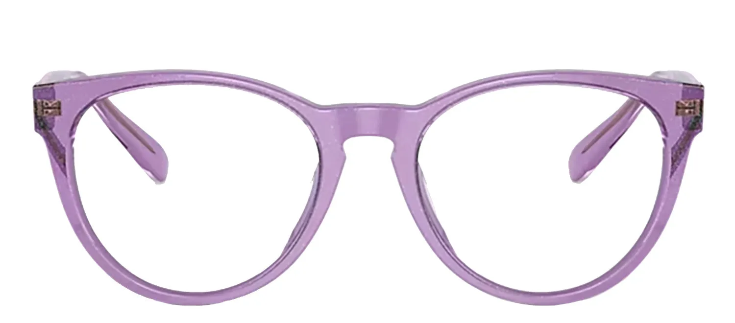Versace Kids VK 3321U 5373 Round Plastic Purple Eyeglasses with Logo Stamped Demo Lenses