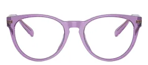 Versace Kids VK 3321U 5373 Round Plastic Purple Eyeglasses with Logo Stamped Demo Lenses