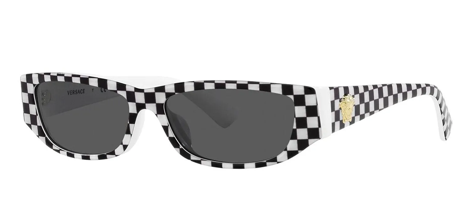 Versace KIDS VK 4002U 540187 Rectangle Plastic Patterned Sunglasses with Grey Lens