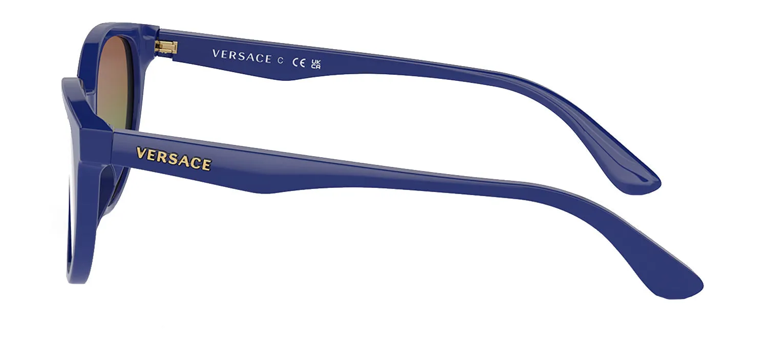 Versace KIDS VK 4427U 5294P1 Round Plastic Blue Sunglasses with Multicolor Mirror Lens