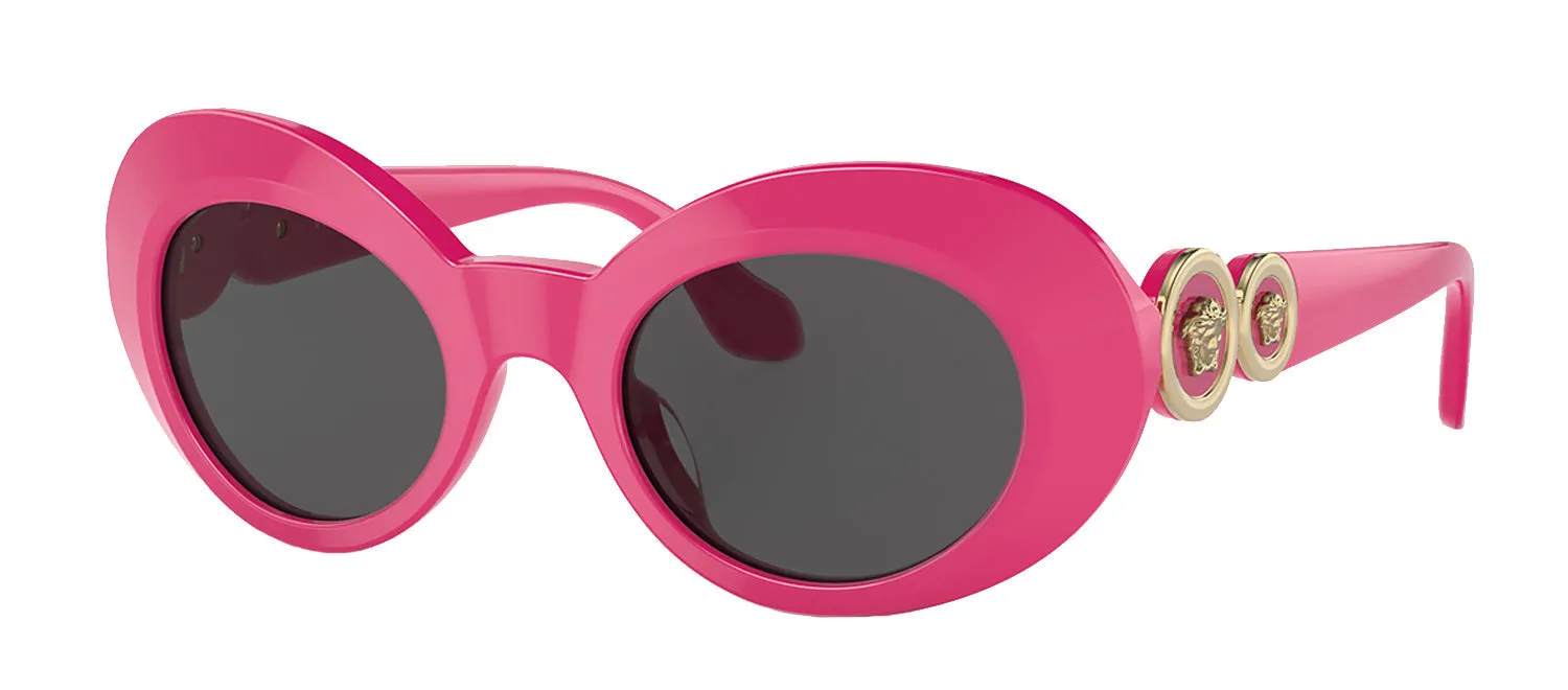 Versace KIDS VK 4428U 536787 Oval Plastic Pink Sunglasses with Grey Lens