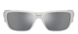 Versace VE 2262 12666G Square Metal Silver Sunglasses with Light Gray Mirror Lens