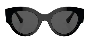 Versace VE 4438B GB1/87 Round Plastic Black Sunglasses with Grey Lens