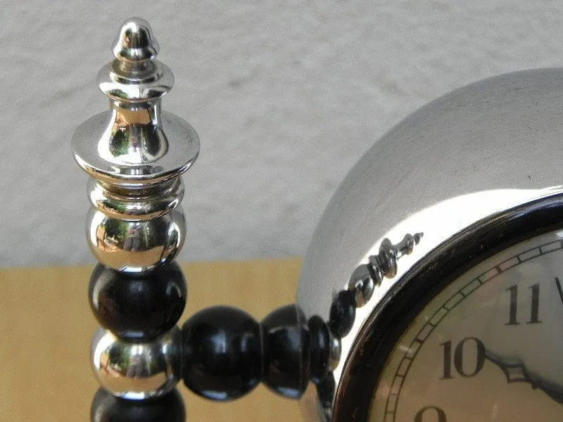 Very Heavy Art Deco Chrome Electric Mantel Clock