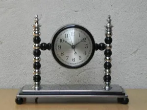 Very Heavy Art Deco Chrome Electric Mantel Clock