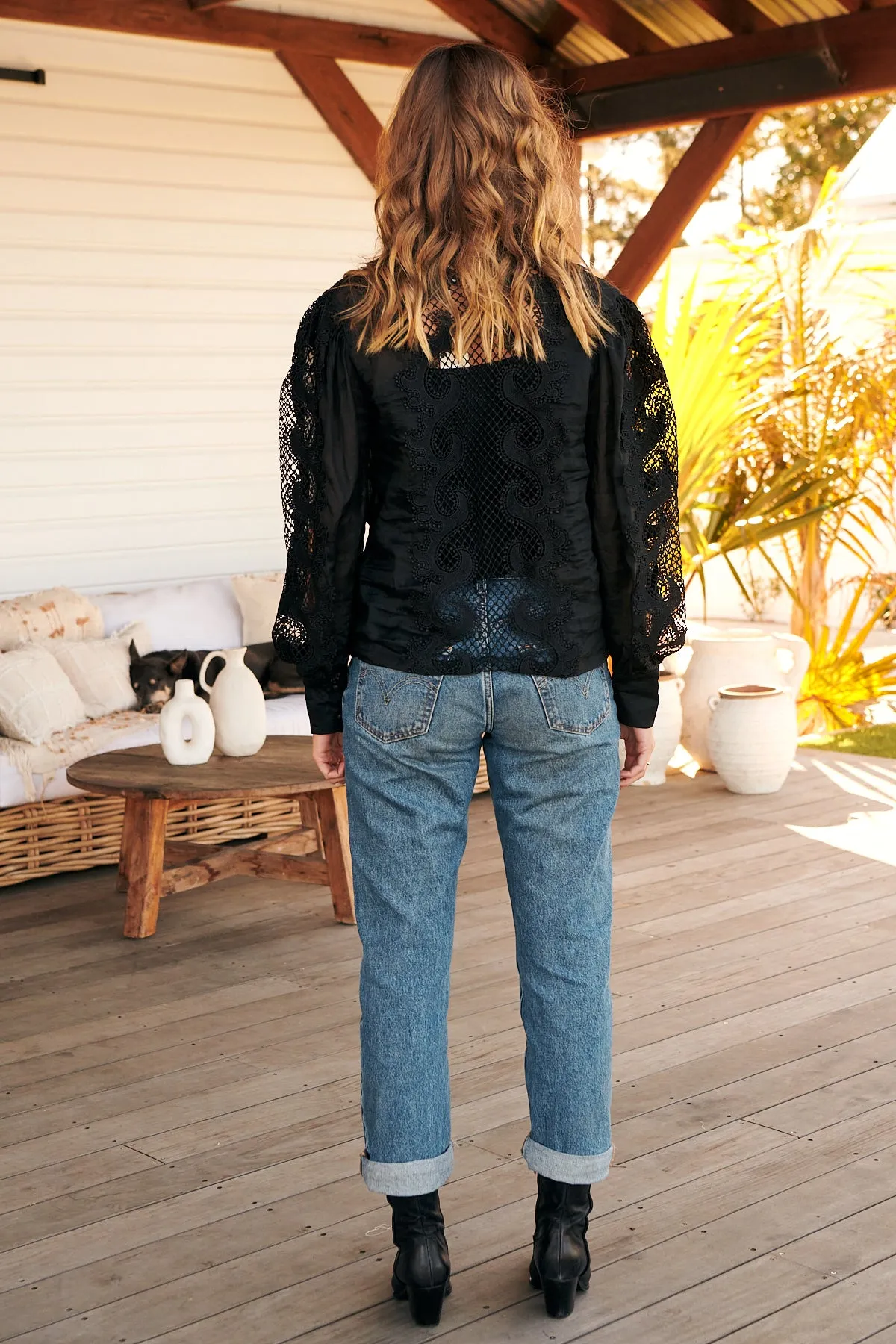 Victoriana Lace Blouse- Black ~ MOS the label