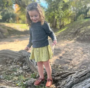 Vignette “Nikki” Ribbed Long Sleeved Tee in Charcoal: Size 2 to 7 Years