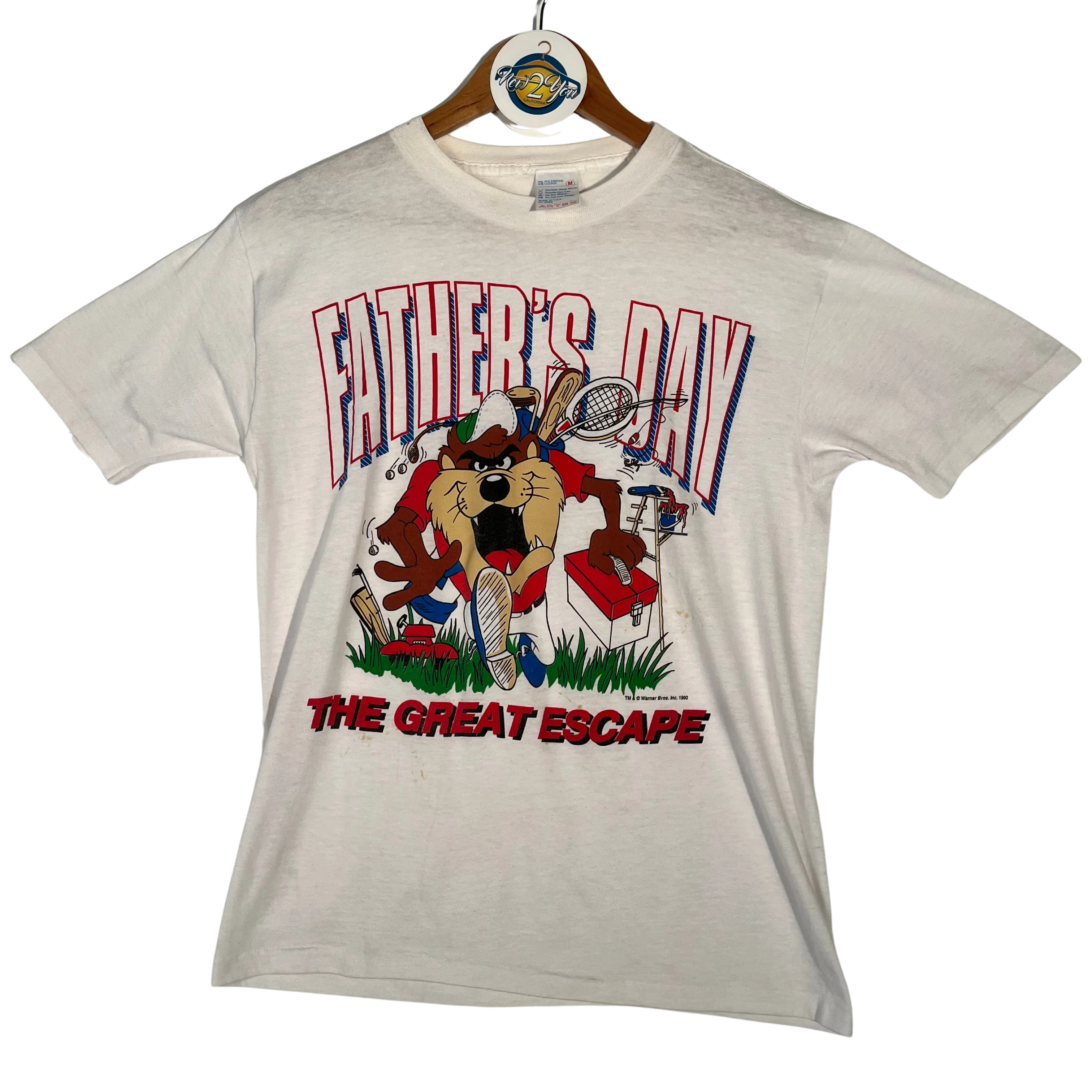 Vintage 1990 Taz 'Fathers Day' Artex Graphic Tee - White