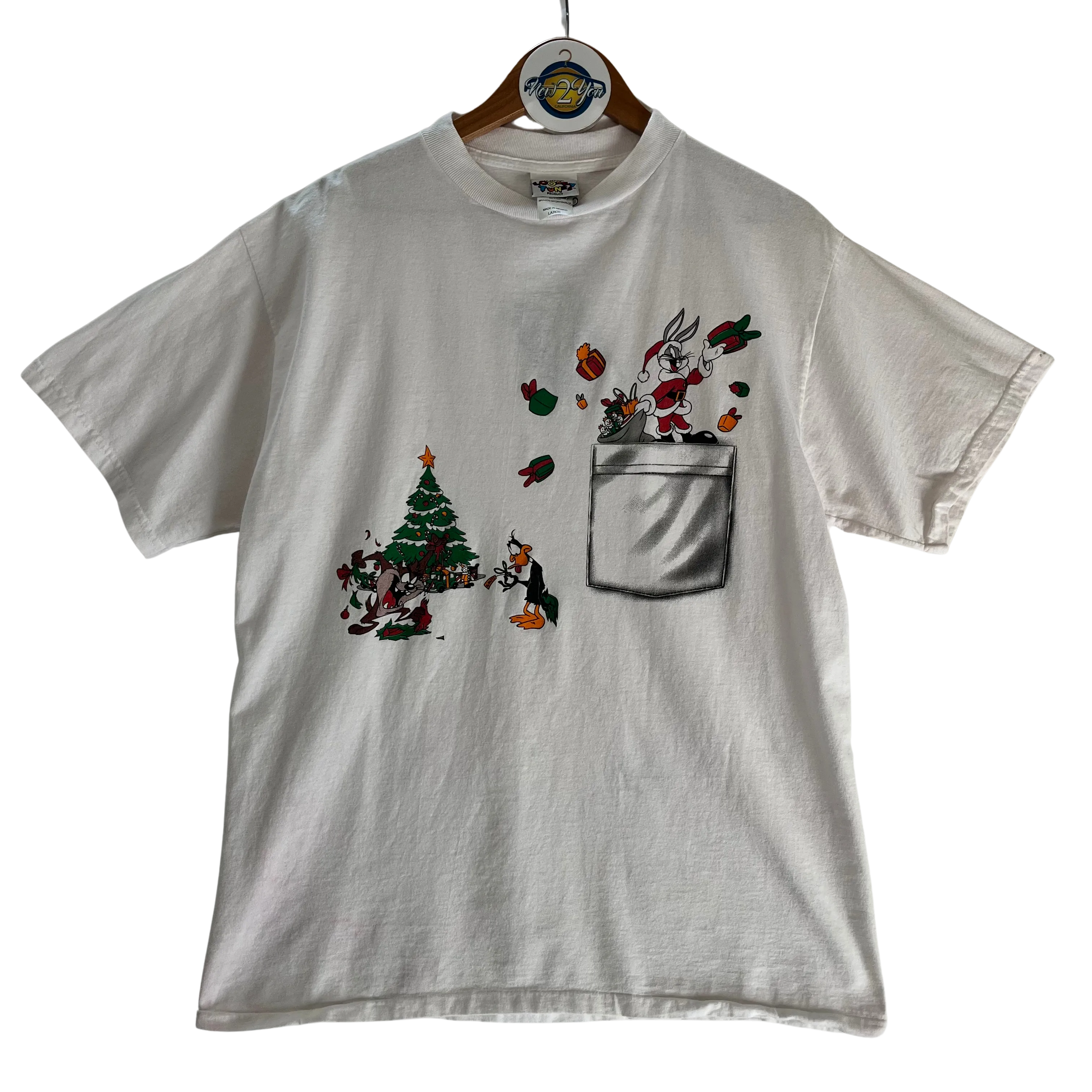 Vintage 1996 Single Stitch Looney Tunes Christmas Tee