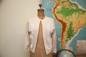 Vintage 50s Beaded Cashmere Sweater