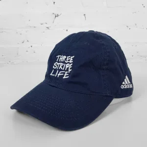 Vintage Adidas 'Three Stripe Life' Cap - Blue