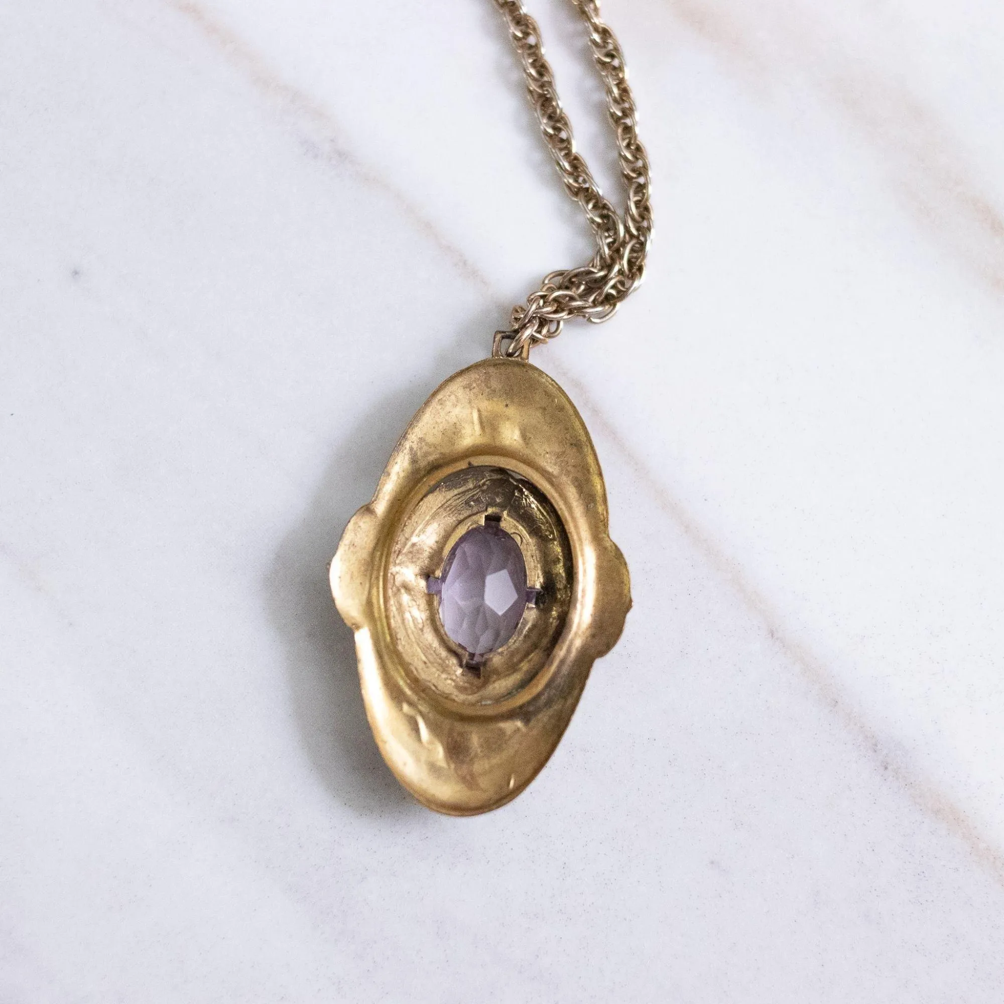 Vintage Art Deco Alexandrite Pendant Necklace