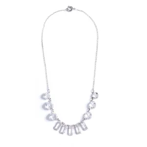 Vintage Art Deco Bezel Set Crystal Necklace