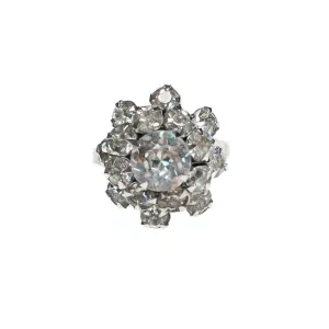 Vintage Art Deco Diamante Crystal Cluster Cocktail Statement Ring