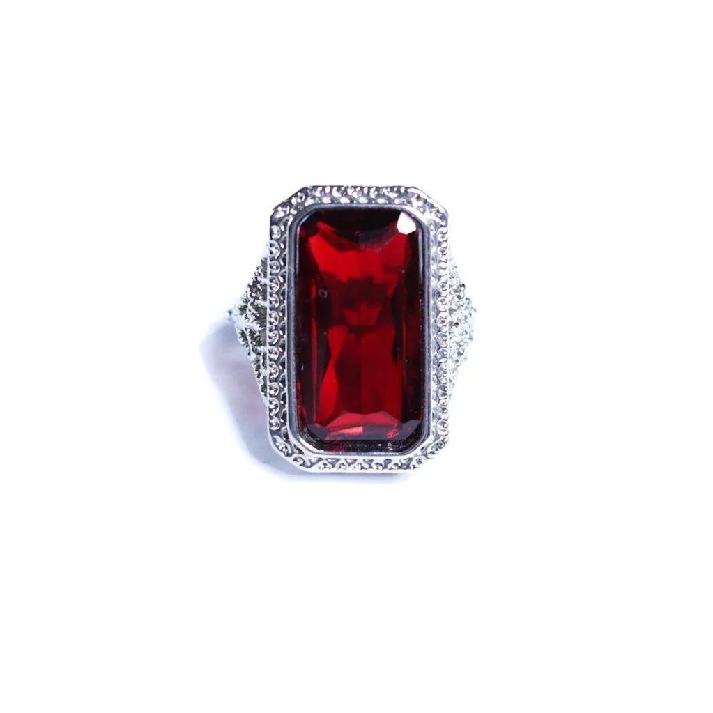 Vintage Art Deco Garnet Crystal Ring
