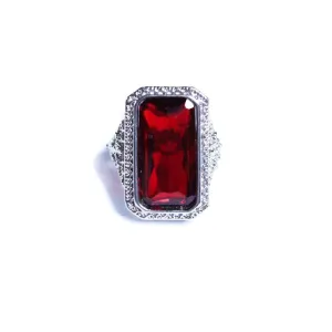 Vintage Art Deco Garnet Crystal Ring