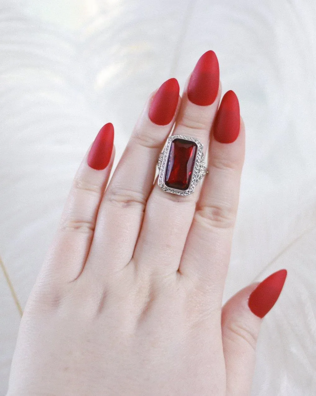Vintage Art Deco Garnet Crystal Ring