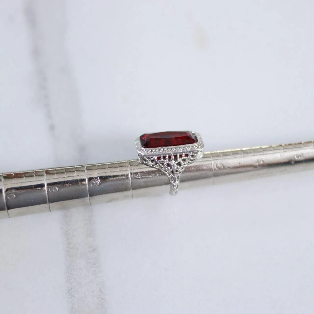 Vintage Art Deco Garnet Crystal Ring