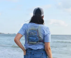 Vintage Beach Bug T-Shirt - Cotton Blend Scoop Neck