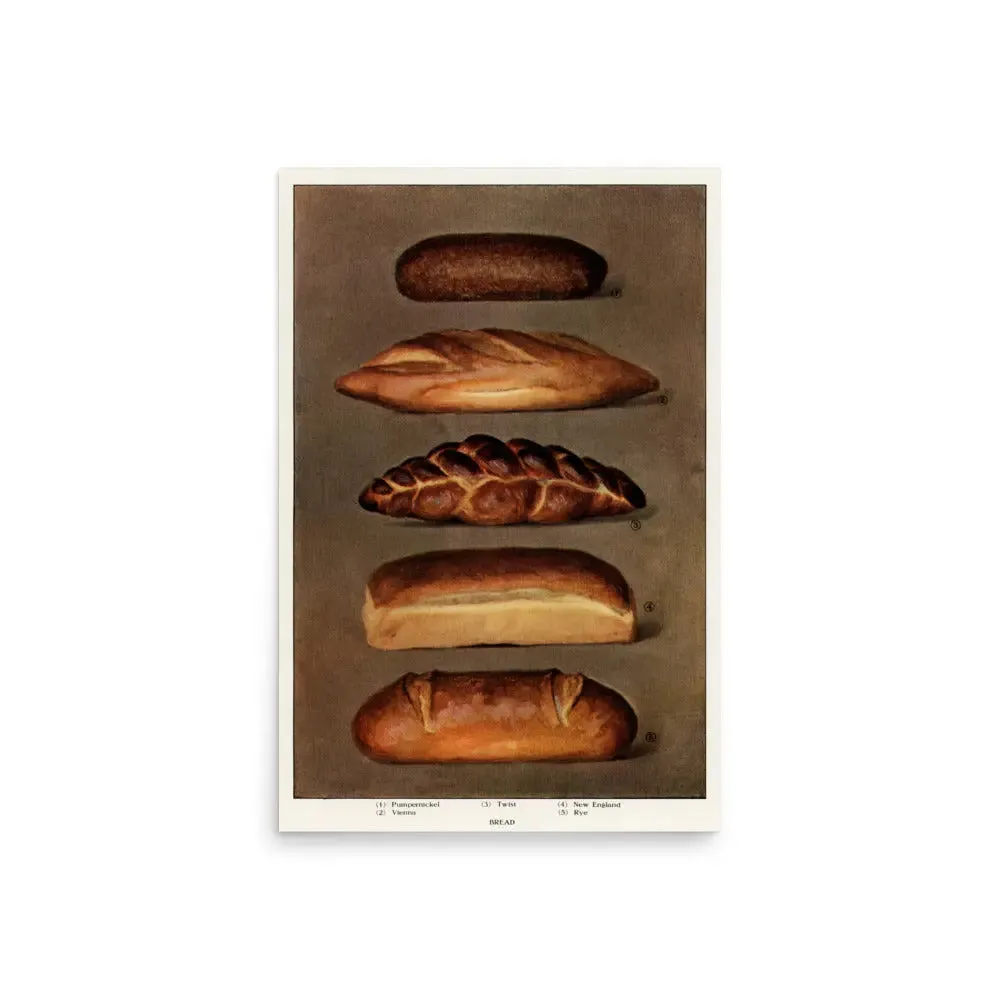 Vintage Bread Loaves – Rustic Kitchen Art Poster (Unframed)