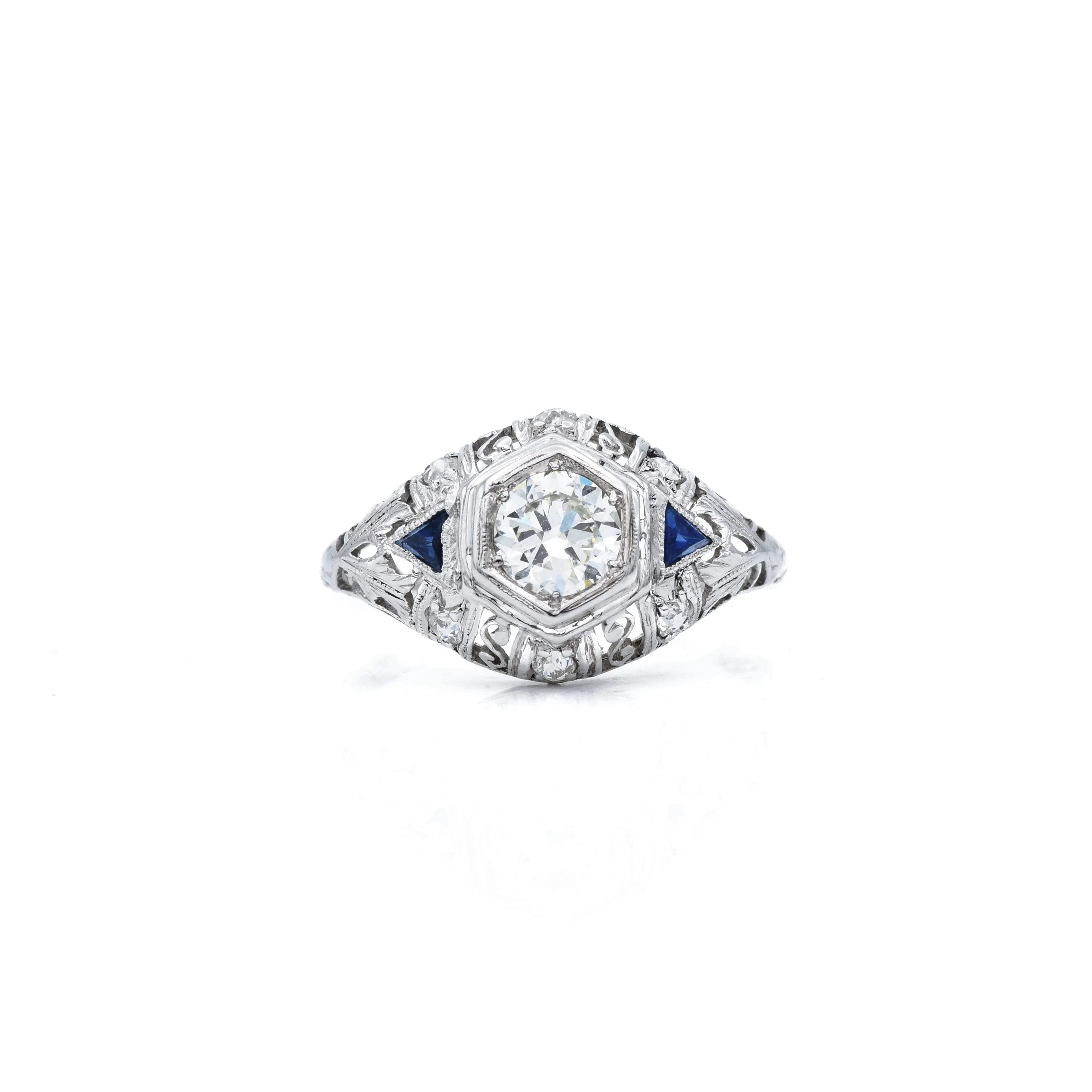 Vintage c. 1930s Art Deco Platinum & Diamond Ring