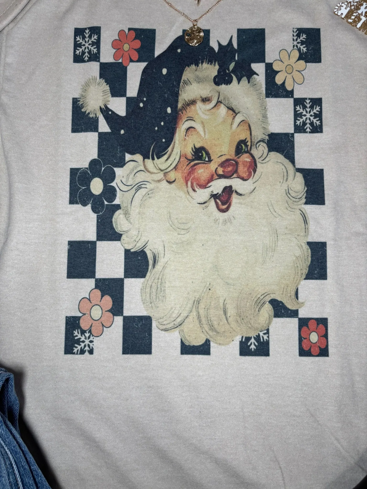 Vintage Checkered Santa tee