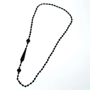 Vintage Czech Art Deco Era Faceted Jet Crystal Necklace