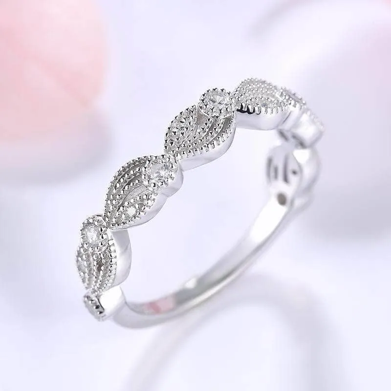 Vintage Leaf & Vine Art Deco Wedding Band