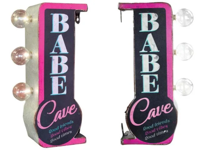Vintage Metal Marquee LED Sign - Babe Cafe