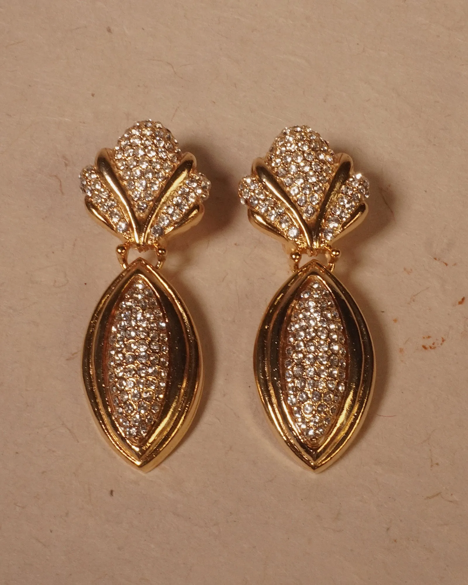 Vintage Pavé Art Deco Drop Earrings