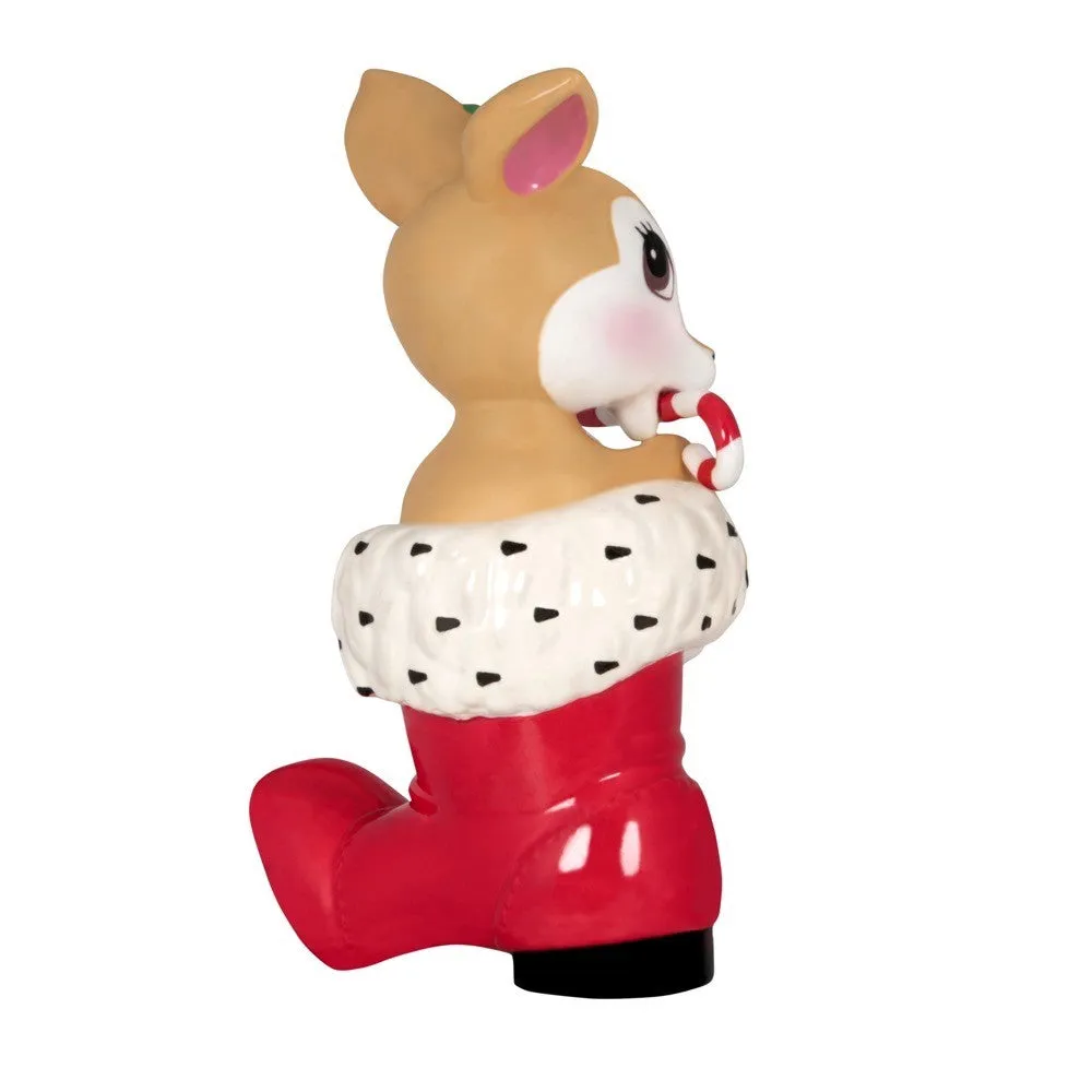 Vintage Reindeer Porcelain Hallmark Keepsake Ornament