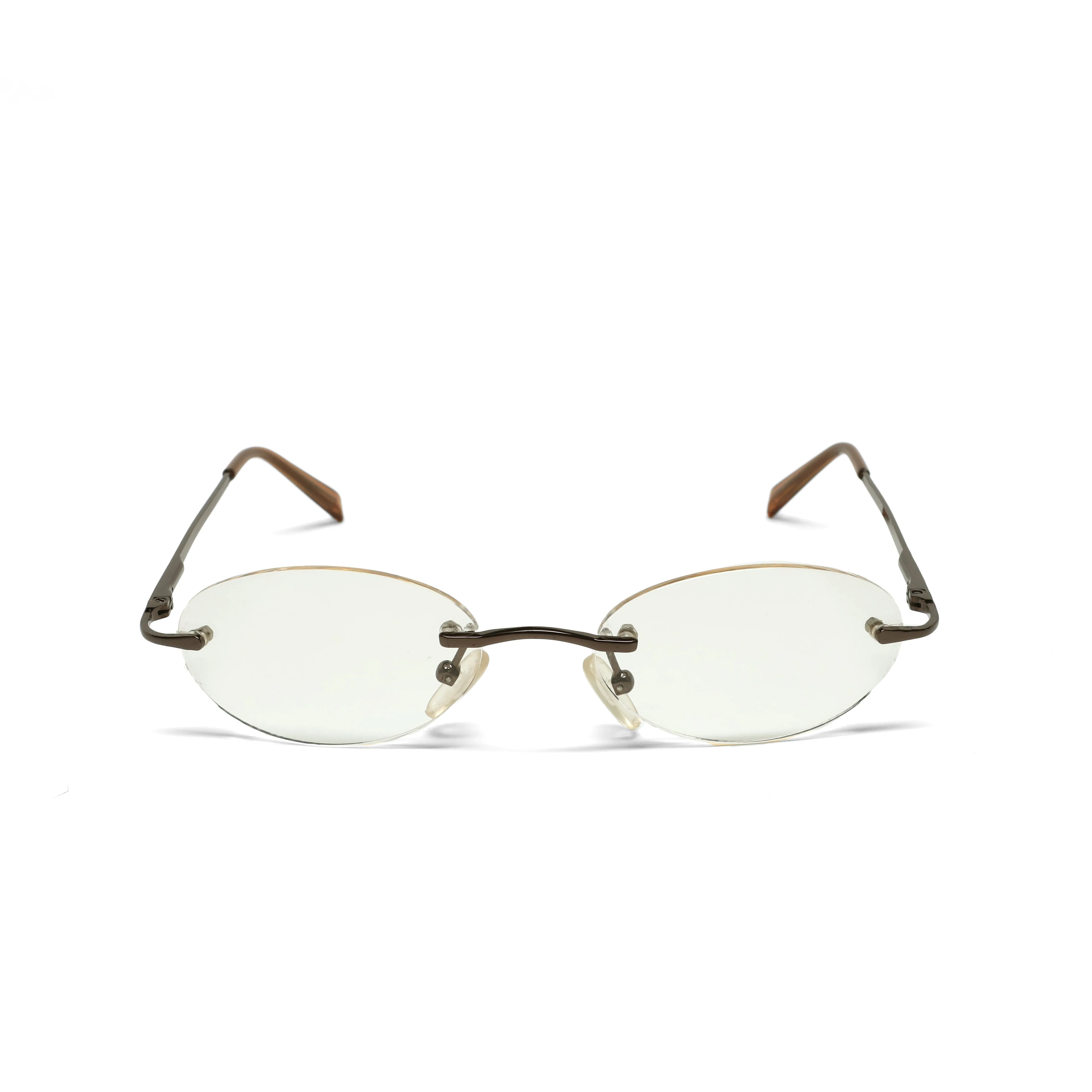 Vintage Small Size 2001 Light Tinted Non Framed Sunglasses - Bronze/Brown
