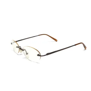 Vintage Small Size 2001 Light Tinted Non Framed Sunglasses - Bronze/Brown