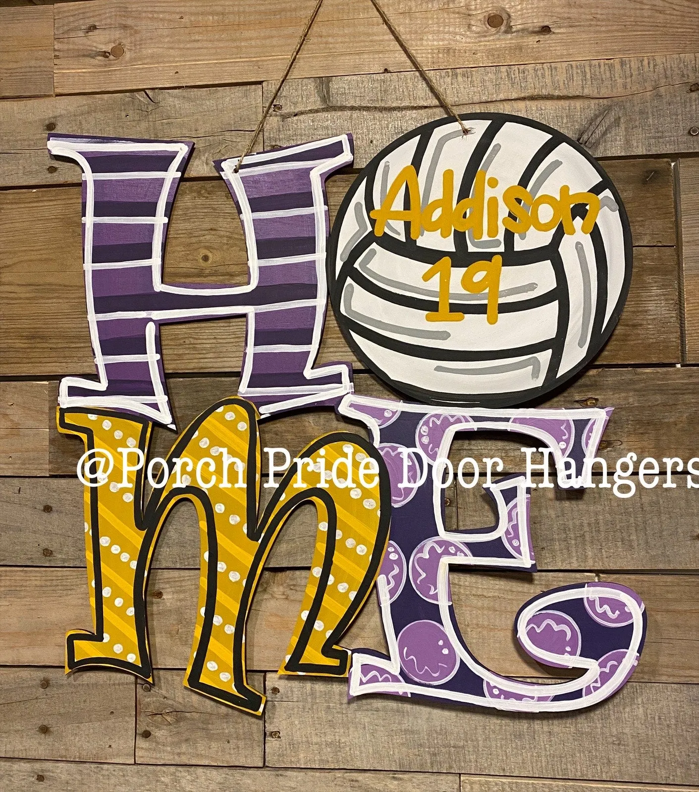 Volleyball Home Sports Door Hanger