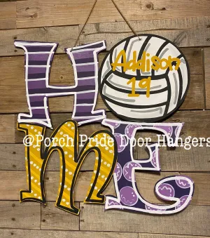 Volleyball Home Sports Door Hanger