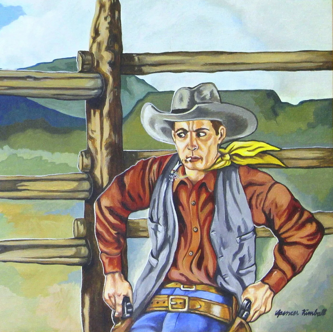 Western Pop Art Cowboy Painting by Spencer Kimball