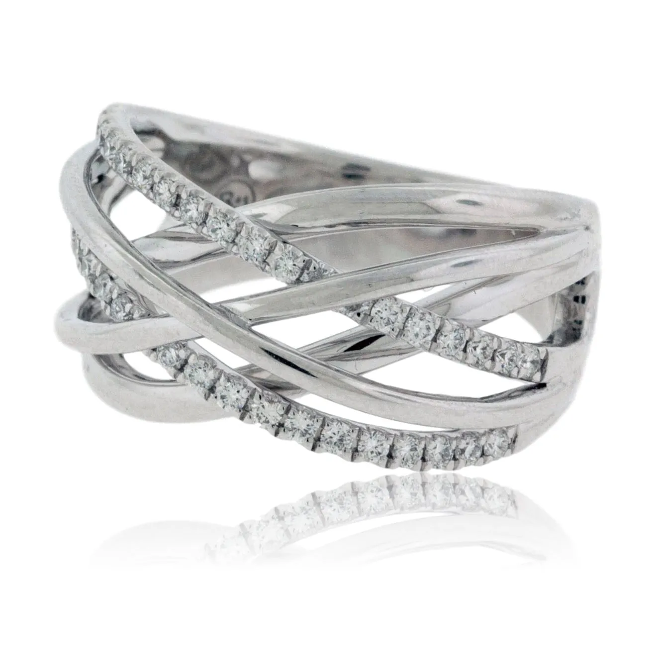 White Gold Overlapping Diamond Band