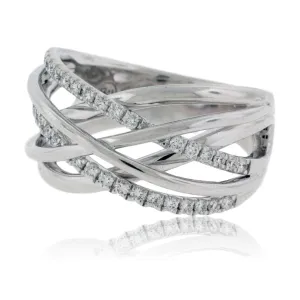 White Gold Overlapping Diamond Band