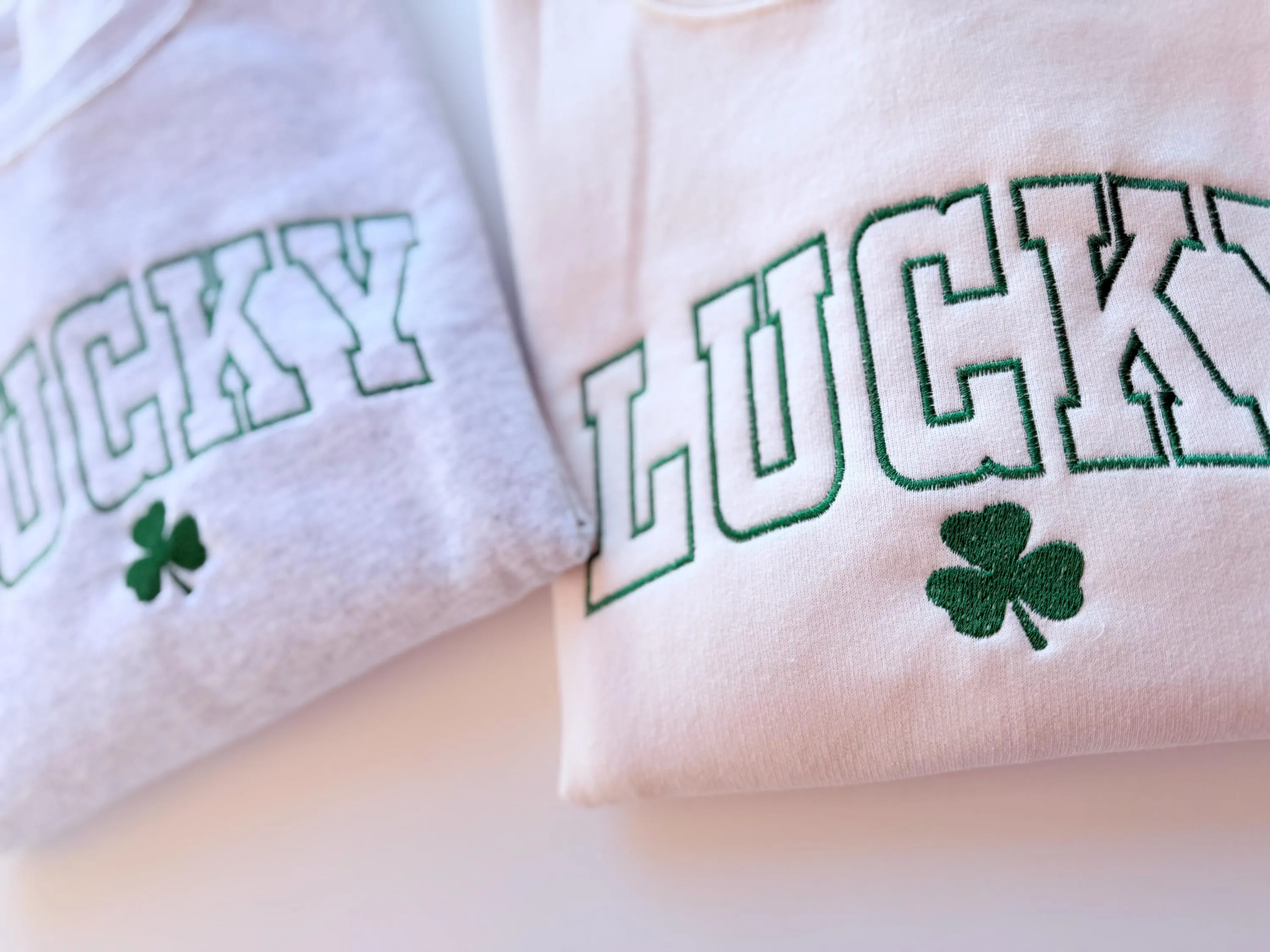 Womens Embroidered Lucky Crewneck Sweatshirt