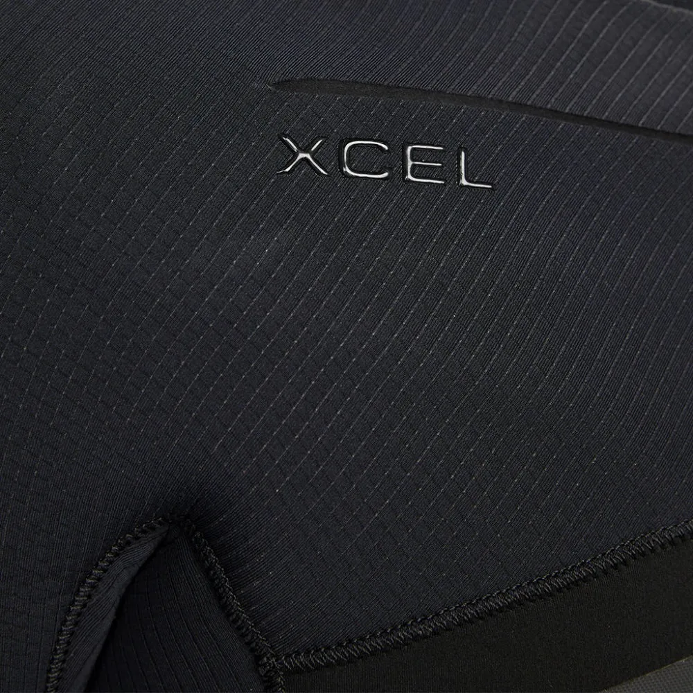 XCEL DRYLOCK 5/4 HOODED CHEST ZIP BLACK